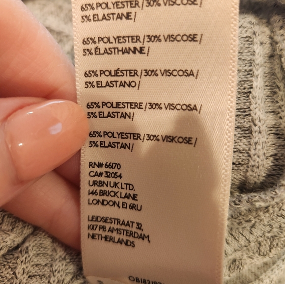 Anthropologie Pilcro Womens Heather Grey Ribbed Crop Mock Neck Sweater Large L - Picture 5 of 5